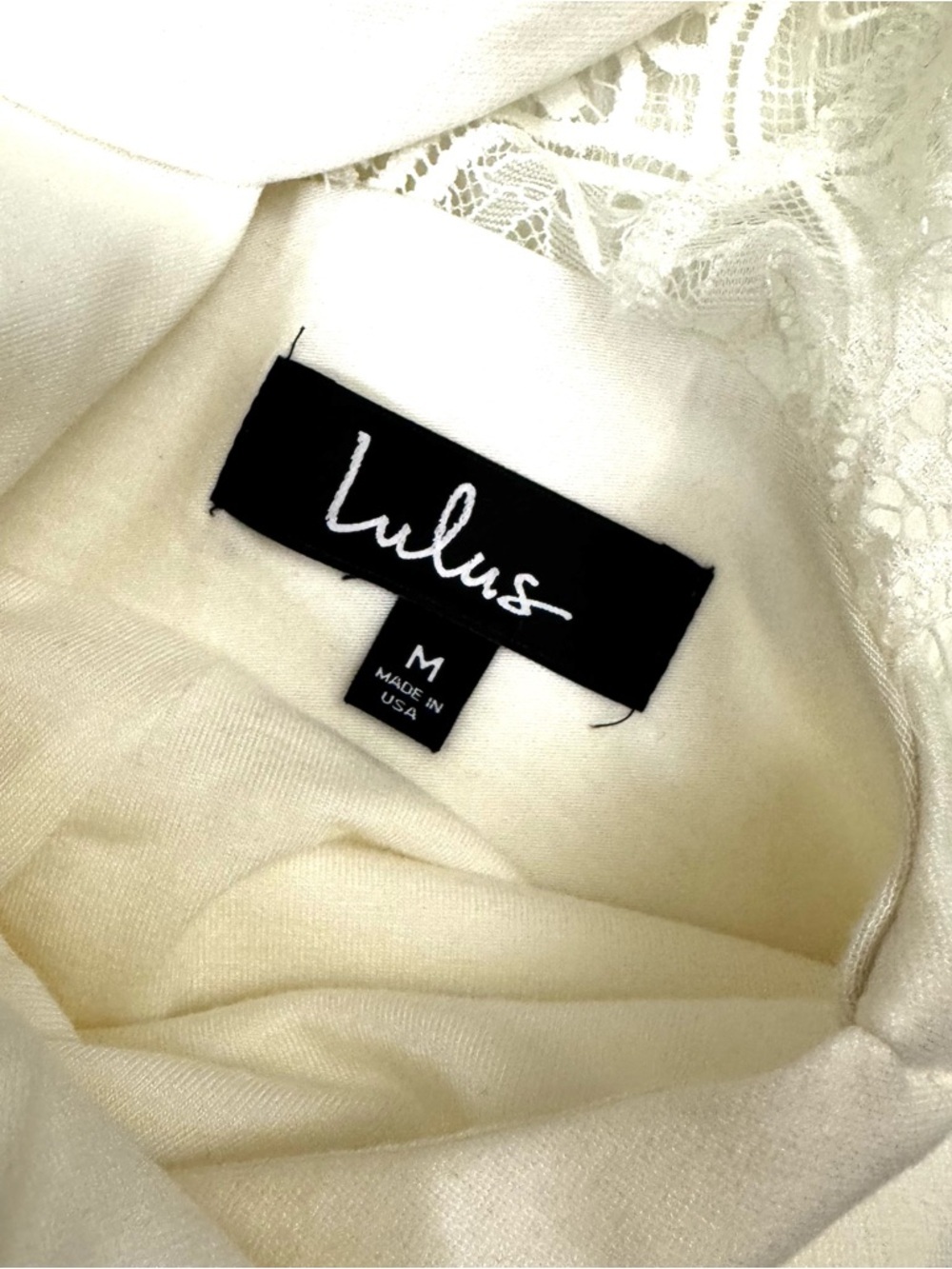 Lulus Ivory Halter Endlessly Alluring Bodycon Dress Lace Back Size M - Picture 4 of 11